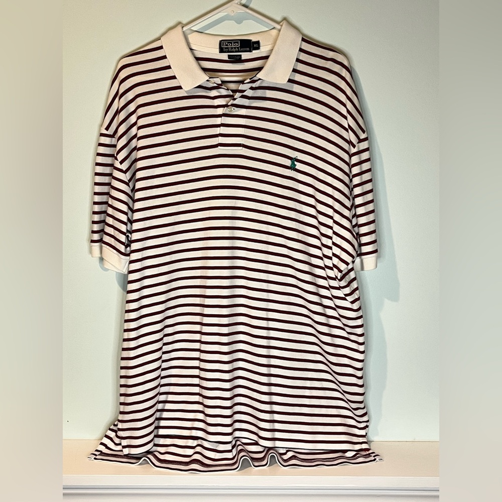 Polo Ralph Lauren Polo Men’s White Blue Classic Fit Soft Preppy Cotton, Size XL